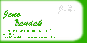 jeno mandak business card